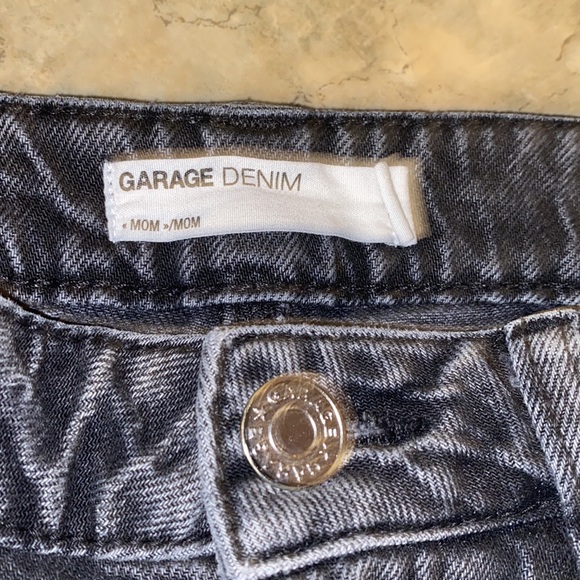 Garage Acid Wash Black Denim Mom Jeans - Picture 3 of 6